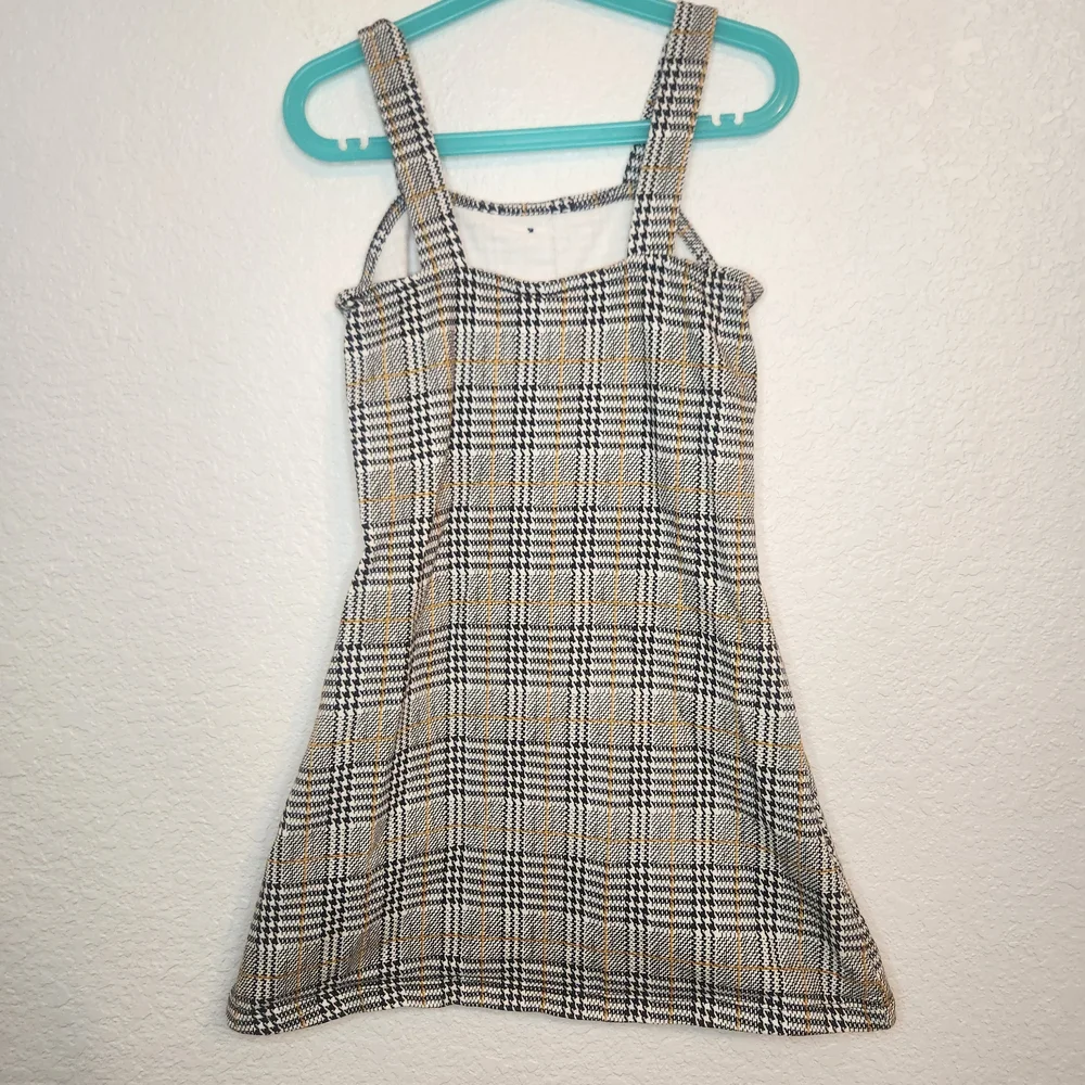 Max Girl Girls Plaid Button-Front Sundress in Beige and Black 8-9 yrs